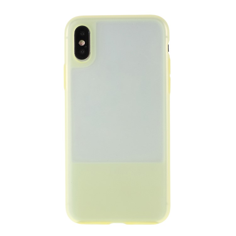 Translucent Silicone Phone Case for iPhone X/XS 5.8 inch - Yellowgreen-1