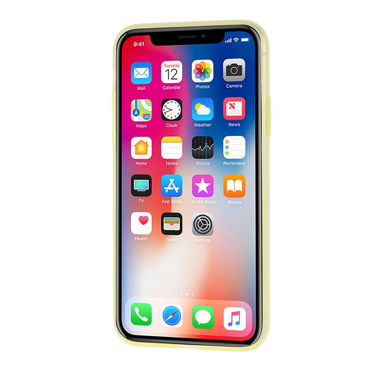 Translucent Silicone Phone Case for iPhone X/XS 5.8 inch - Yellowgreen-3