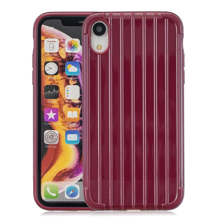 Stoßfestes, Glänzendes Gepäckförmiges, Weiches TPU-Handyetui Für Das IPhone XR 6,1 Zoll - Rot-1