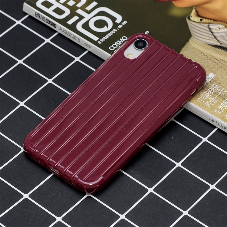 Stoßfestes, Glänzendes Gepäckförmiges, Weiches TPU-Handyetui Für Das IPhone XR 6,1 Zoll - Rot-5