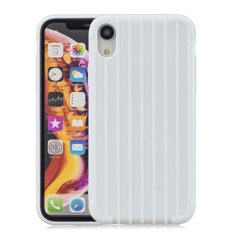Shockproof Glossy Luggage-shaped Soft TPU Mobile Phone Case for iPhone XR 6.1 inch - White-1