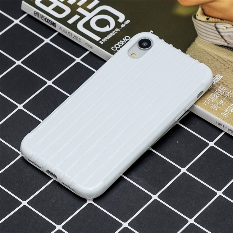 Shockproof Glossy Luggage-shaped Soft TPU Mobile Phone Case for iPhone XR 6.1 inch - White-5