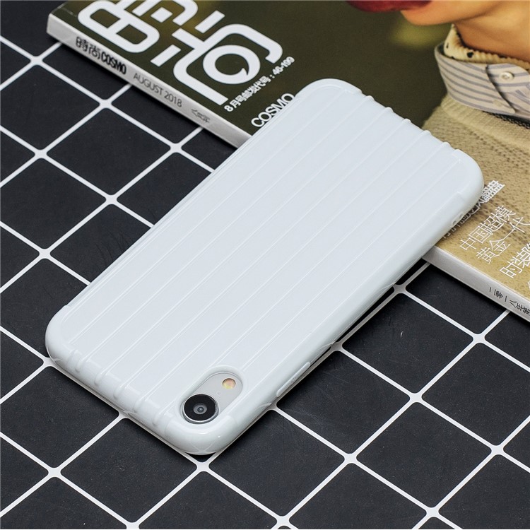 Shockproof Glossy Luggage-shaped Soft TPU Mobile Phone Case for iPhone XR 6.1 inch - White-6