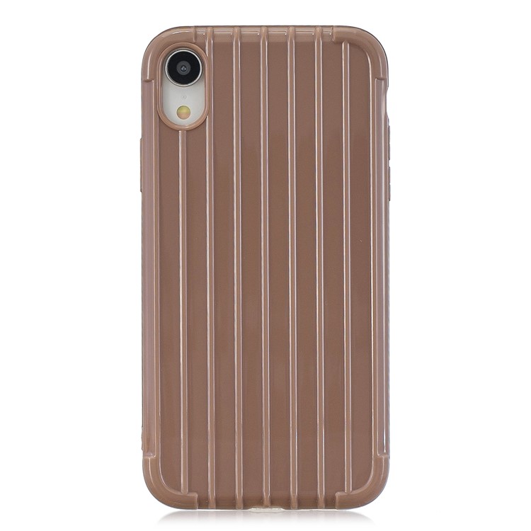 Shockproof Glossy Luggage-shaped Soft TPU Mobile Phone Case for iPhone XR 6.1 inch - Brown-2