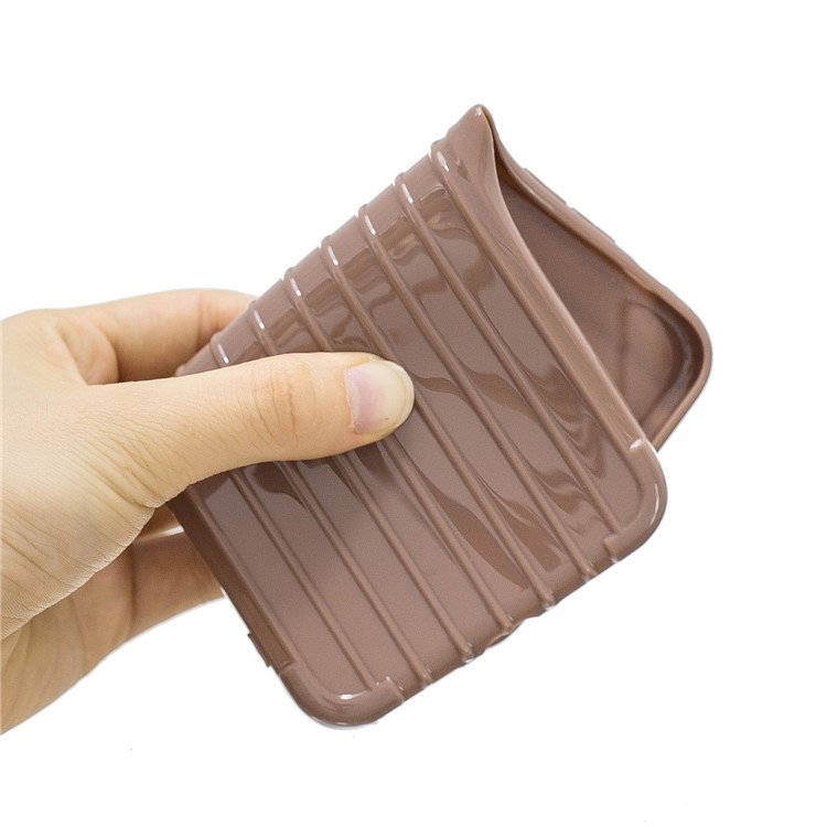 Shockproof Glossy Luggage-shaped Soft TPU Mobile Phone Case for iPhone XR 6.1 inch - Brown-4