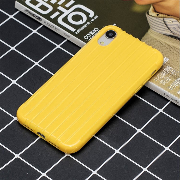 Shockproof Glossy Luggage-shaped Soft TPU Mobile Phone Case for iPhone XR 6.1 inch - Yellow-5