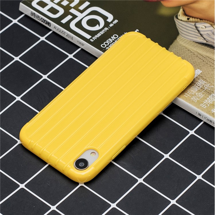 Shockproof Glossy Luggage-shaped Soft TPU Mobile Phone Case for iPhone XR 6.1 inch - Yellow-6