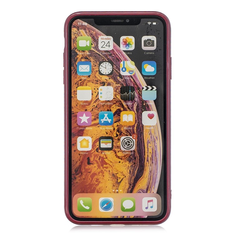 Pure Anti-fall TPU Trunk Style Shell for iPhone X / XS 5.8 inch - Wine Red-3