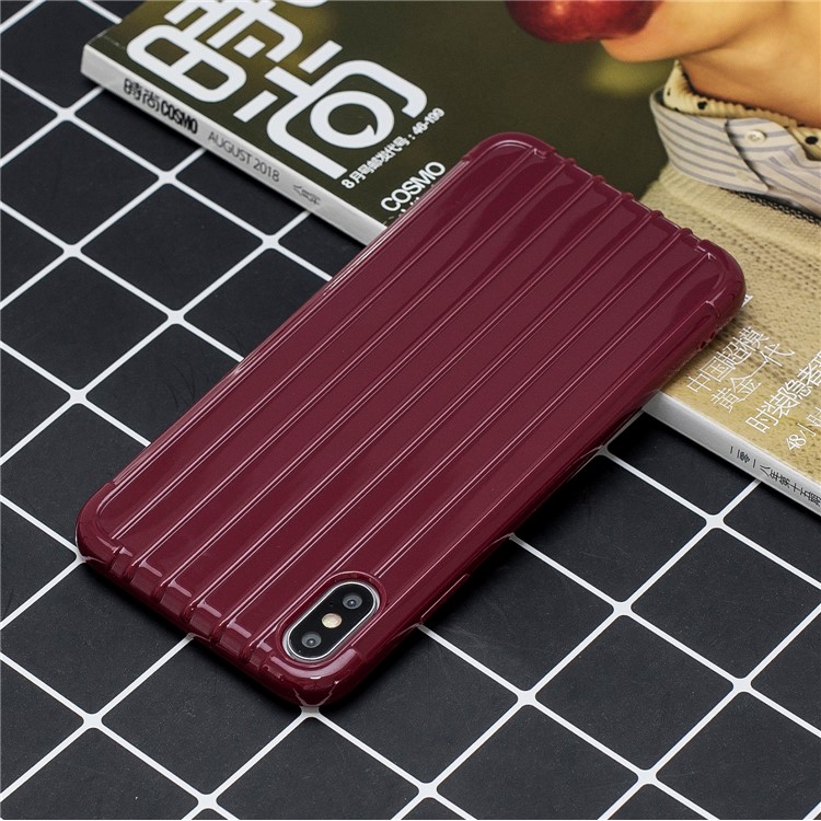 Pure Anti-fall TPU Trunk Style Shell for iPhone X / XS 5.8 inch - Wine Red-6