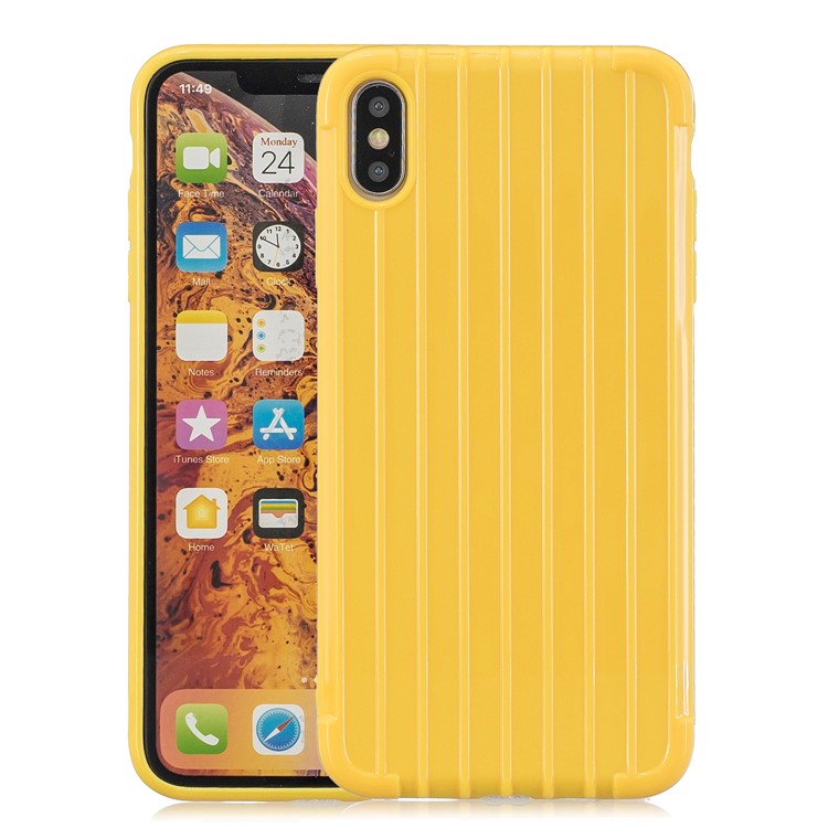 Pure Anti-fall TPU Trunk Style Shell for iPhone X / XS 5.8 inch - Yellow-1