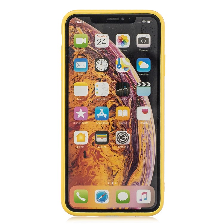 Pure Anti-fall TPU Trunk Style Shell for iPhone X / XS 5.8 inch - Yellow-3