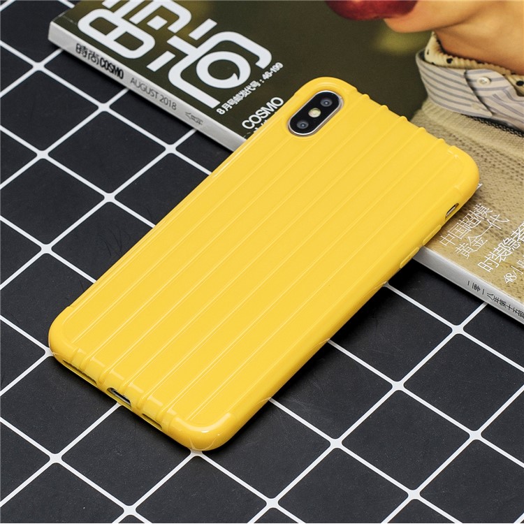 Pure Anti-fall TPU Trunk Style Shell for iPhone X / XS 5.8 inch - Yellow-5