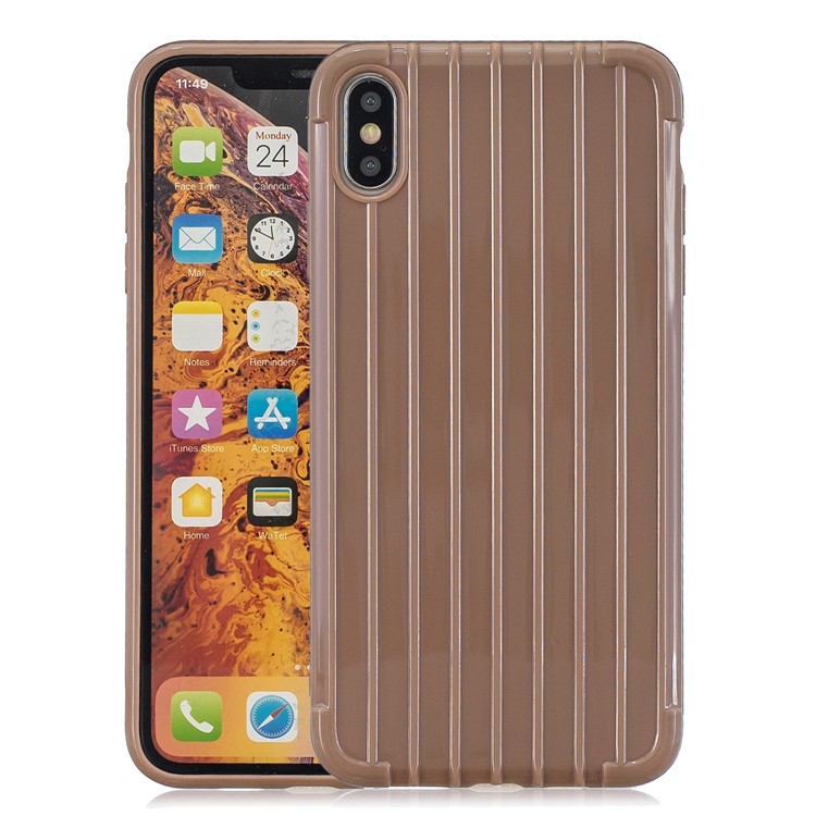 Pure Anti-fall TPU Trunk Style Shell for iPhone X / XS 5.8 inch - Brown-1