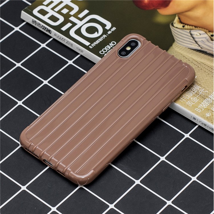 Pure Anti-fall TPU Trunk Style Shell for iPhone X / XS 5.8 inch - Brown-5