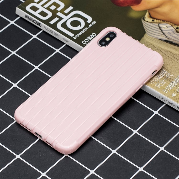Pure Anti-fall TPU Trunk Style Shell for iPhone X / XS 5.8 inch - Pink-5