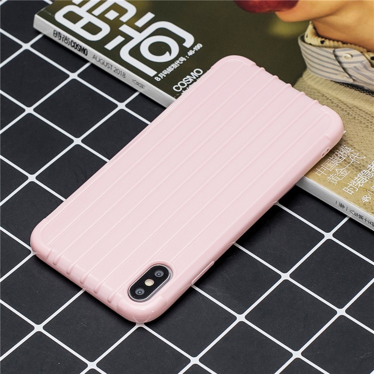 Pure Anti-fall TPU Trunk Style Shell for iPhone X / XS 5.8 inch - Pink-6