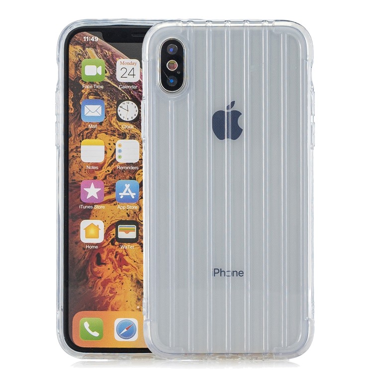 Pure Color Anti-fall TPU Trunk Style Shell for iPhone XS Max 6.5 inch - Transparent-1