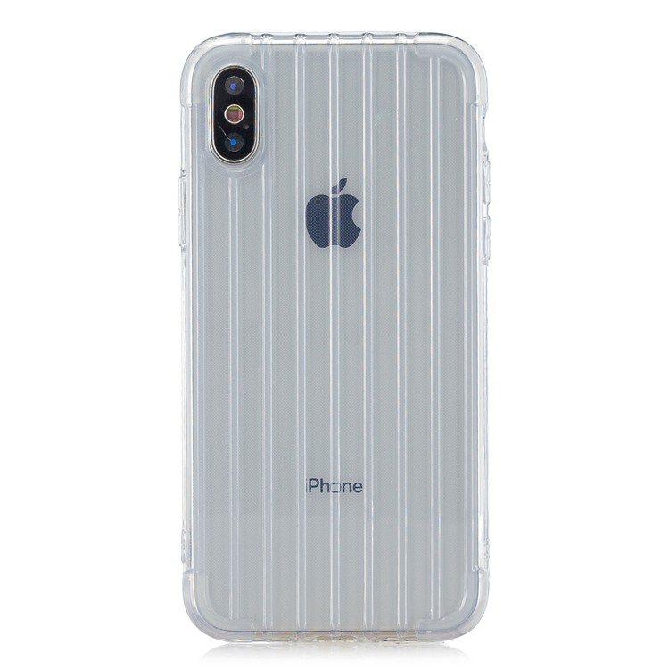 Pure Color Anti-fall TPU Trunk Style Shell for iPhone XS Max 6.5 inch - Transparent-2