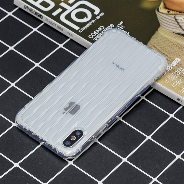 Pure Color Anti-fall TPU Trunk Style Shell for iPhone XS Max 6.5 inch - Transparent-6