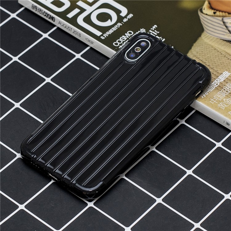 Pure Color Anti-fall TPU Trunk Style Shell for iPhone XS Max 6.5 inch - Black-5