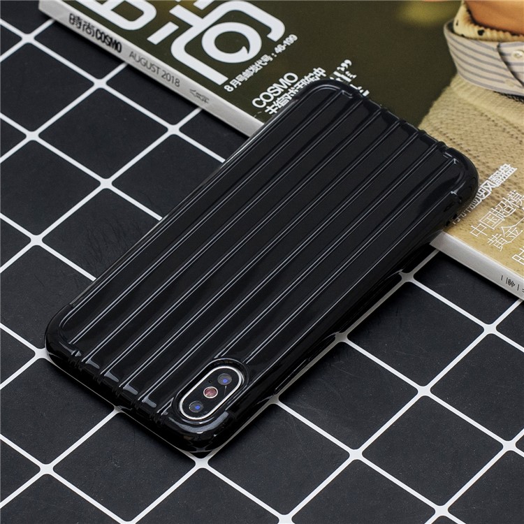 Pure Color Anti-fall TPU Trunk Style Shell for iPhone XS Max 6.5 inch - Black-6
