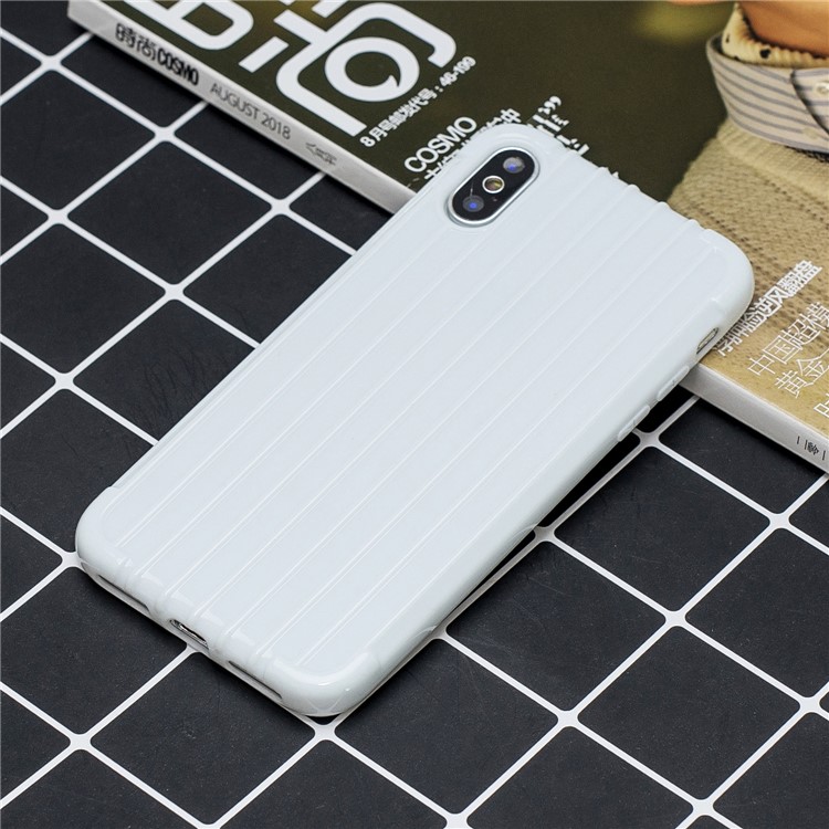 Pure Color Anti-fall TPU Trunk Style Shell for iPhone XS Max 6.5 inch - White-5