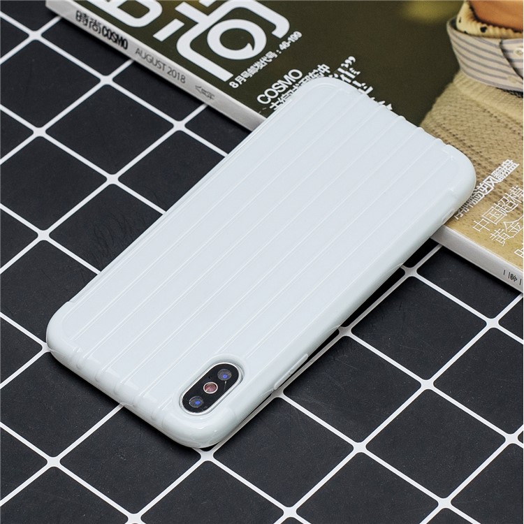 Pure Color Anti-fall TPU Trunk Style Shell for iPhone XS Max 6.5 inch - White-6