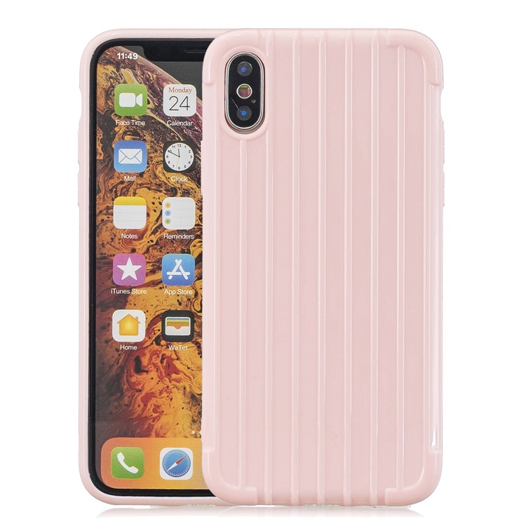 Pure Color Anti-fall TPU Trunk Style Shell for iPhone XS Max 6.5 inch - Pink-1