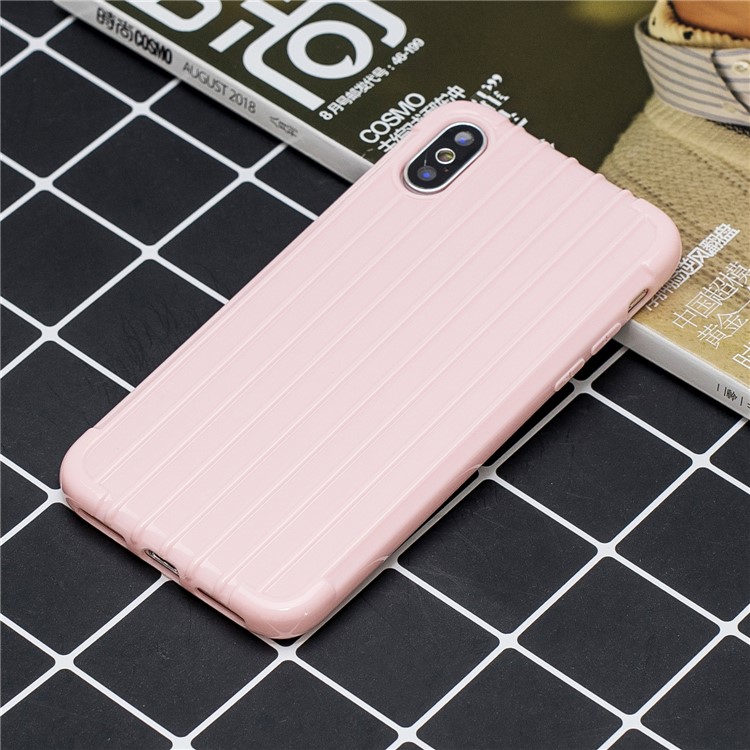 Pure Color Anti-fall TPU Trunk Style Shell for iPhone XS Max 6.5 inch - Pink-5