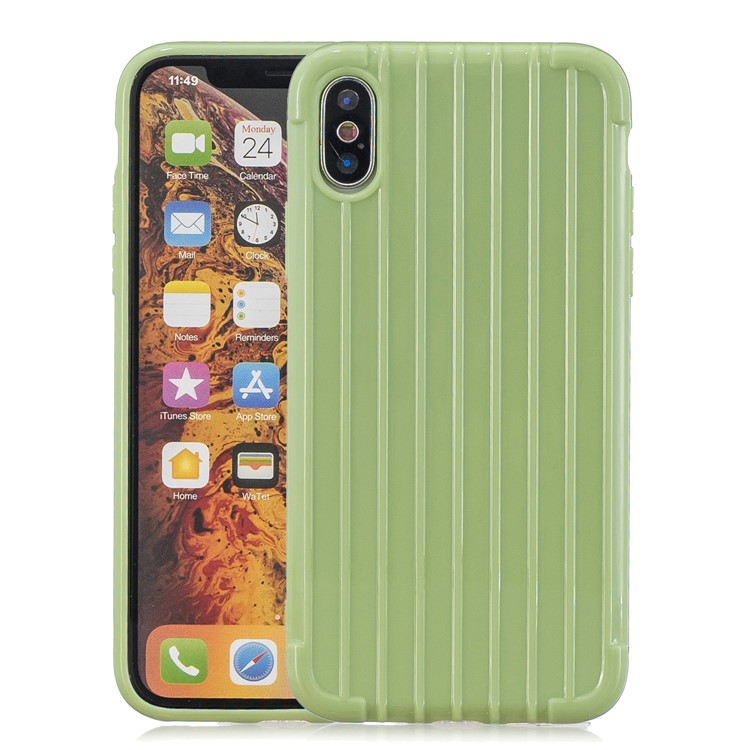 Pure Color Anti-fall TPU Trunk Style Shell for iPhone XS Max 6.5 inch - Green-1