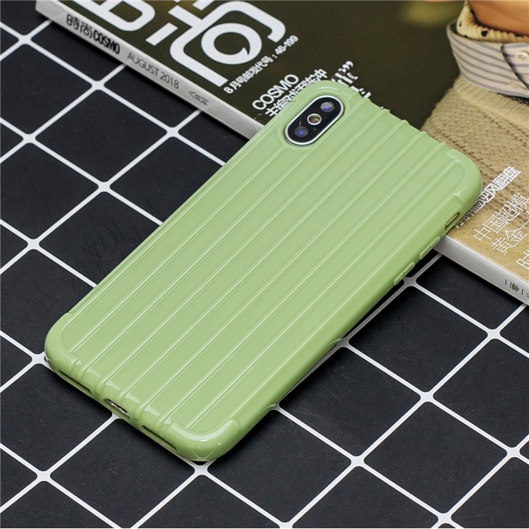 Pure Color Anti-fall TPU Trunk Style Shell for iPhone XS Max 6.5 inch - Green-5