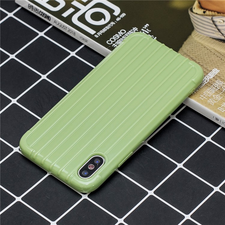 Pure Color Anti-fall TPU Trunk Style Shell for iPhone XS Max 6.5 inch - Green-6