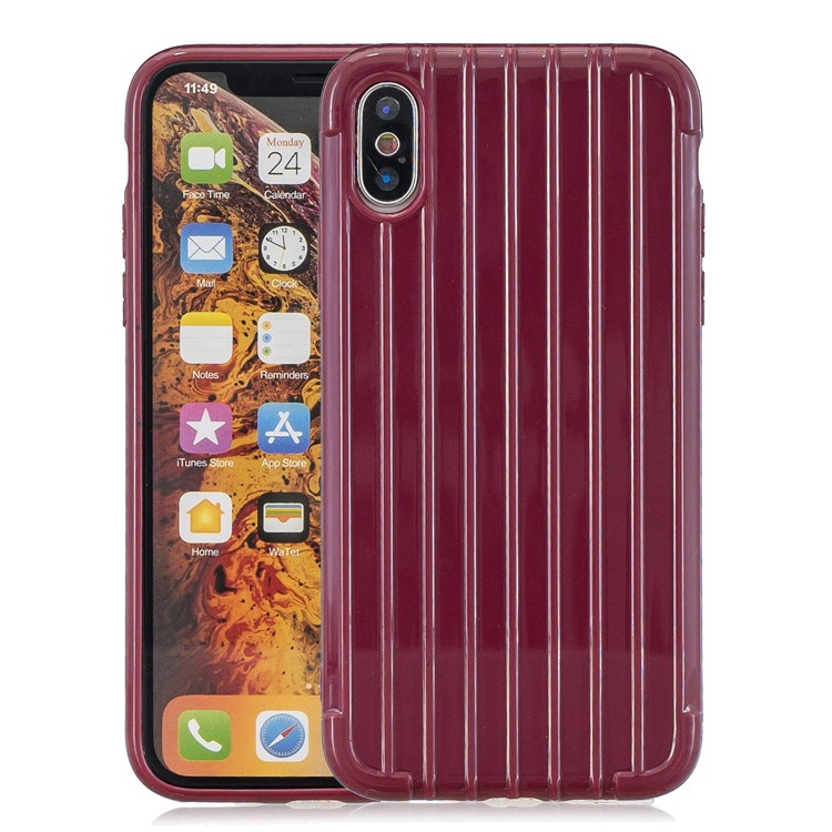 Pure Color Anti-fall TPU Trunk Style Shell for iPhone XS Max 6.5 inch - Wine Red-1