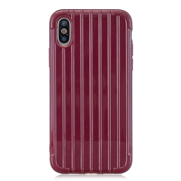 Pure Color Anti-fall TPU Trunk Style Shell for iPhone XS Max 6.5 inch - Wine Red-2
