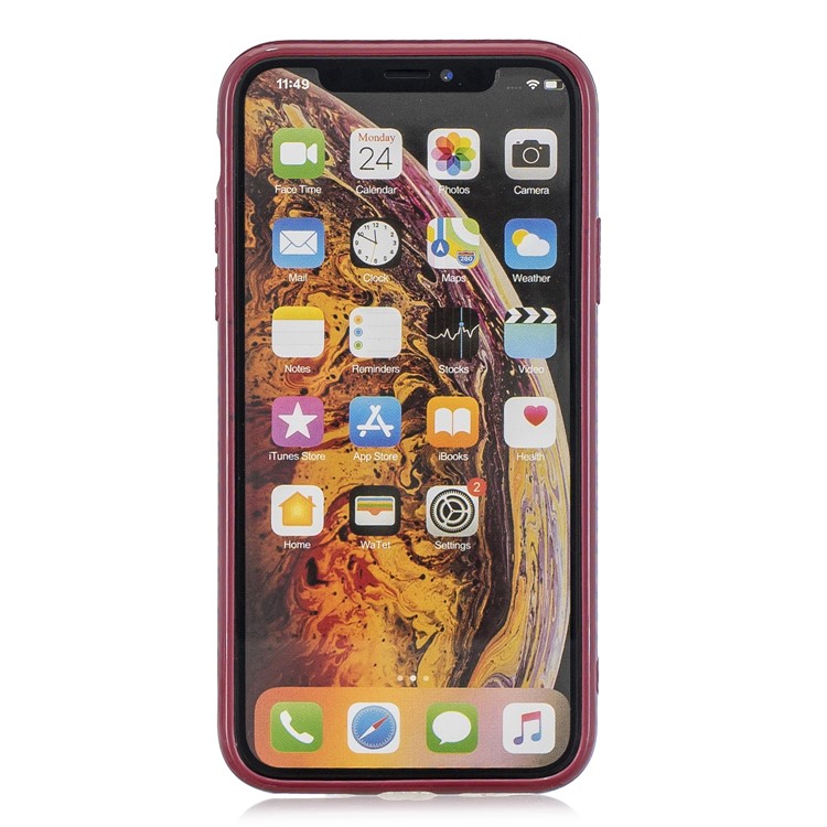 Pure Color Anti-fall TPU Trunk Style Shell for iPhone XS Max 6.5 inch - Wine Red-3