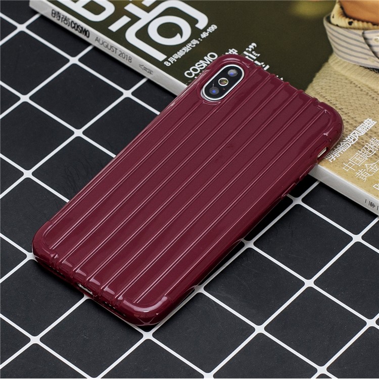 Pure Color Anti-fall TPU Trunk Style Shell for iPhone XS Max 6.5 inch - Wine Red-5
