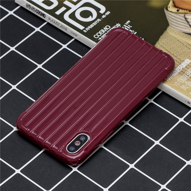Pure Color Anti-fall TPU Trunk Style Shell for iPhone XS Max 6.5 inch - Wine Red-6