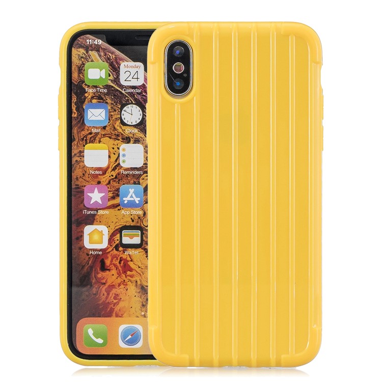 Pure Color Anti-fall TPU Trunk Style Shell for iPhone XS Max 6.5 inch - Yellow-1