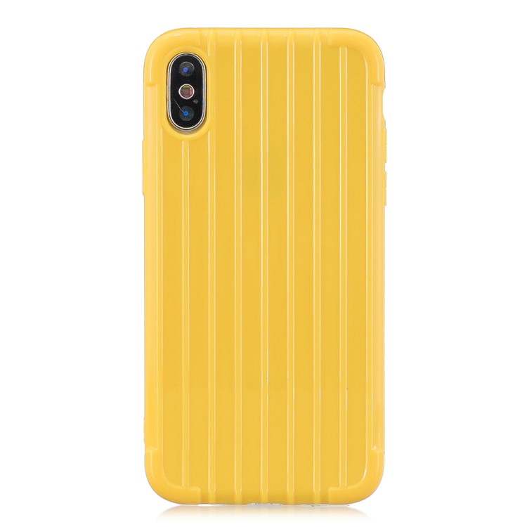 Pure Color Anti-fall TPU Trunk Style Shell for iPhone XS Max 6.5 inch - Yellow-2