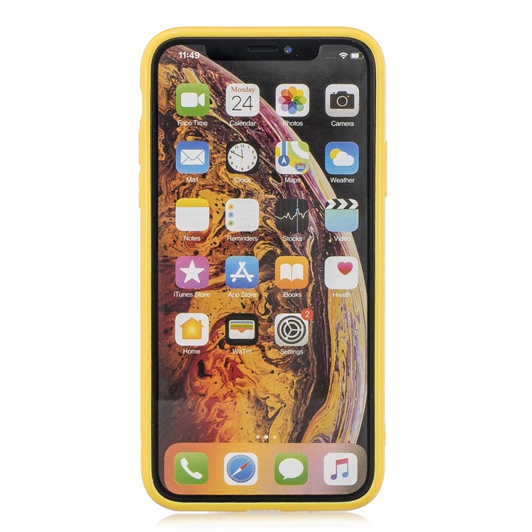 Pure Color Anti-fall TPU Trunk Style Shell for iPhone XS Max 6.5 inch - Yellow-3