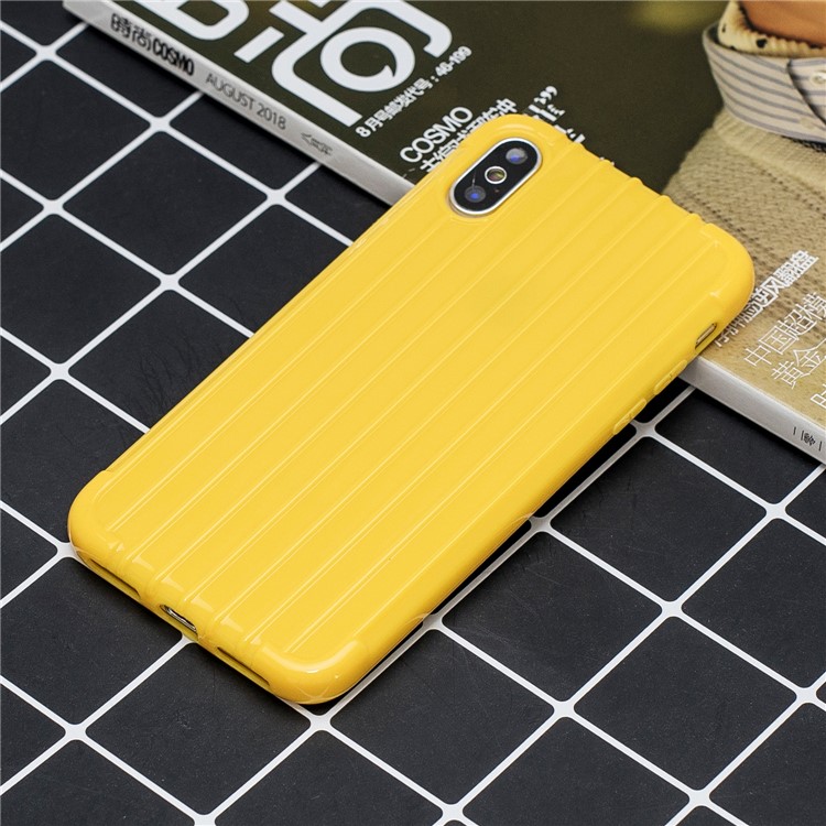 Pure Color Anti-fall TPU Trunk Style Shell for iPhone XS Max 6.5 inch - Yellow-5