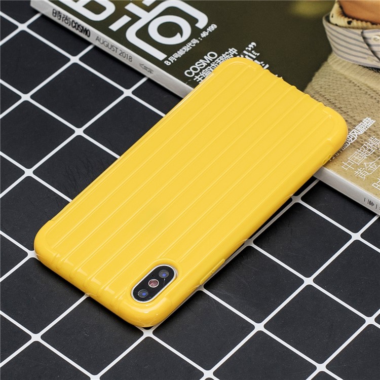 Pure Color Anti-fall TPU Trunk Style Shell for iPhone XS Max 6.5 inch - Yellow-6