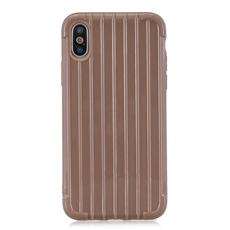 Pure Color Anti-fall TPU Trunk Style Shell for iPhone XS Max 6.5 inch - Brown-2
