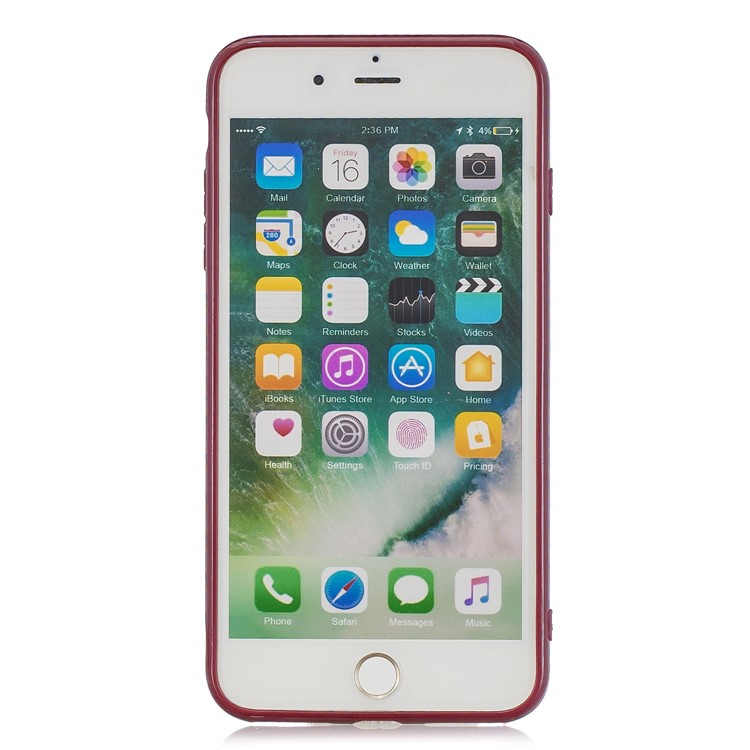 Guscio In Puro Stile TPU Antigoccia Per IPhone 8 Plus / 7 Più 5,5 Pollici - Vino Rosso-3