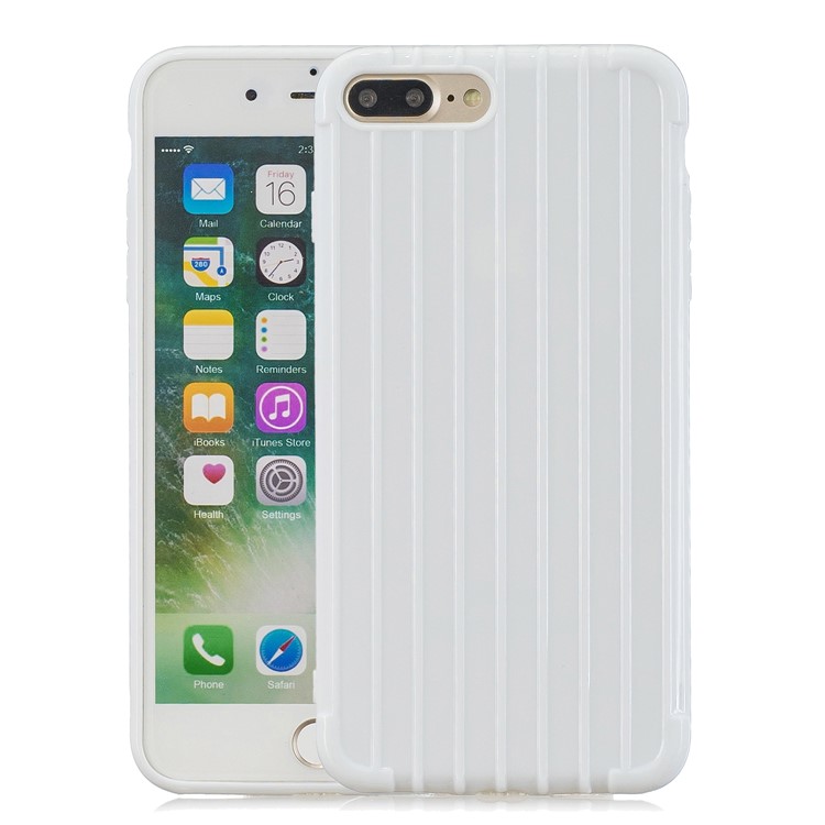 Carcasa De Estilo De Tronco De TPU Anti-caída Pura Para Iphone 8 Plus / 7 Más 5.5 Pulgadas - Blanco-1