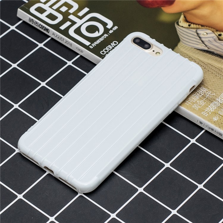 Carcasa De Estilo De Tronco De TPU Anti-caída Pura Para Iphone 8 Plus / 7 Más 5.5 Pulgadas - Blanco-5