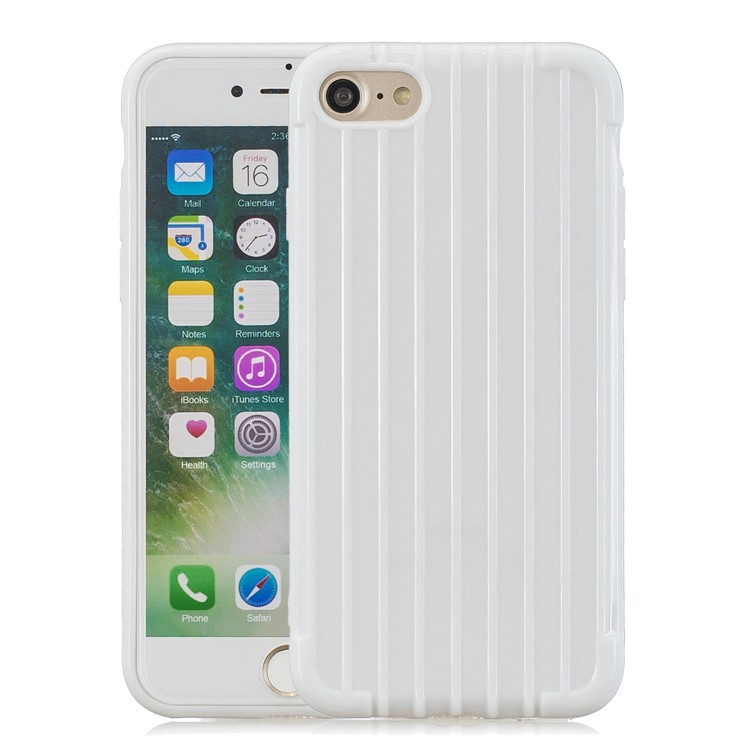 Pure Color Anti-fall TPU Trunk Style Case Shell for iPhone 8 / iPhone 7 4.7 inch - White-1