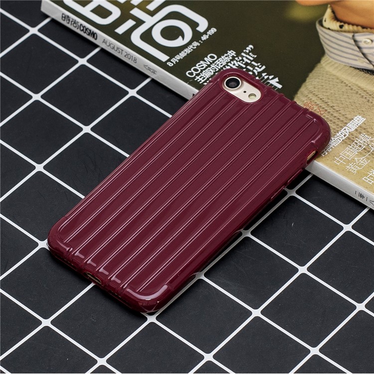 Pure Color Anti-fall TPU Trunk Style Case Shell for iPhone 8 / iPhone 7 4.7 inch - Wine Red-5