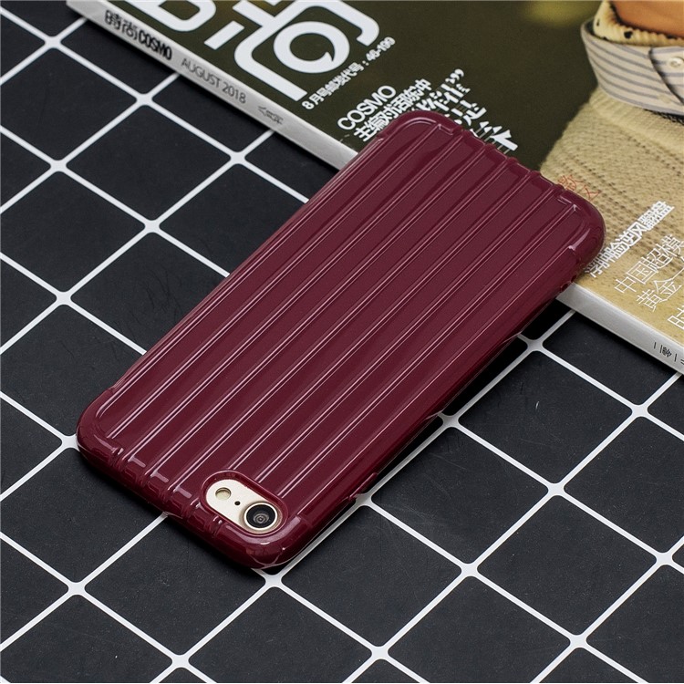 Pure Color Anti-fall TPU Trunk Style Case Shell for iPhone 8 / iPhone 7 4.7 inch - Wine Red-6