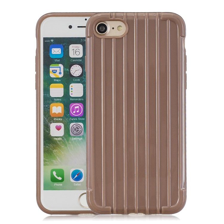 Pure Color Anti-fall TPU Trunk Style Case Shell for iPhone 8 / iPhone 7 4.7 inch - Brown-1